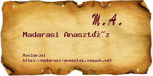 Madarasi Anasztáz névjegykártya